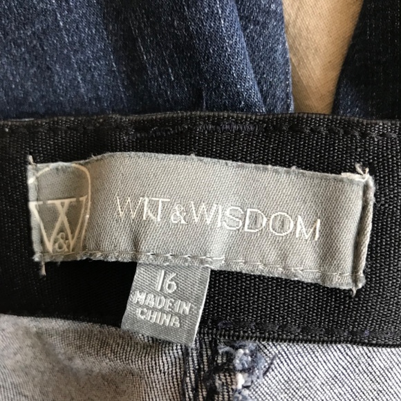 Wit & Wisdom Jeans Women’s 16 ‘Ab’Solution Dark Wash denim Skinny elastic waist - Picture 6 of 8